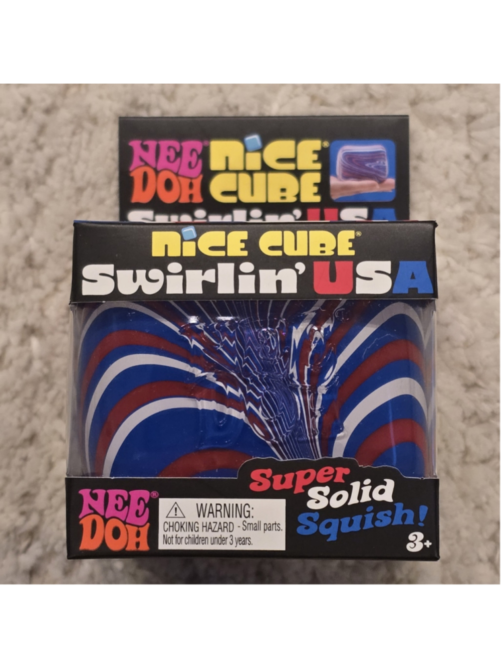 Nee Doh Nice Cube Swirlin' USA Toy - Red White Blue